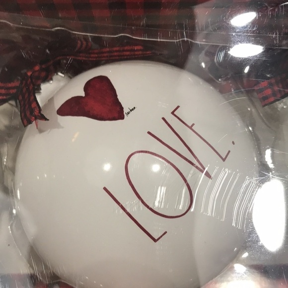 Rae Dunn Set of 3 Ornaments PEACE LOVE JOY - Heart Rainbow Christmas Pride - Picture 3 of 9